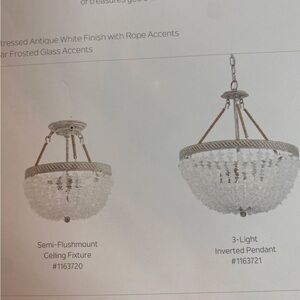Elegant White Semi-Flushmount Ceiling Fixture